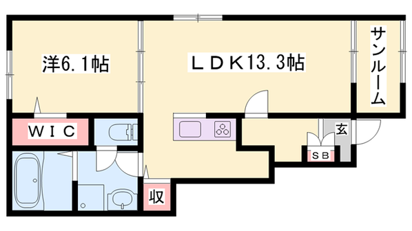 サニーレジデンスⅢの物件間取画像